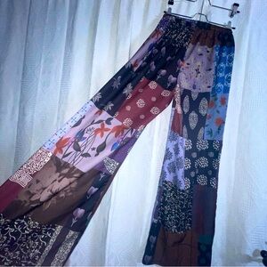 Patchwork Flare Pants in Paisley Lavender